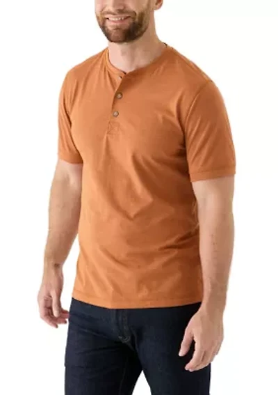 Men's Short Sleeve Sueded Jersey Henley Shirt