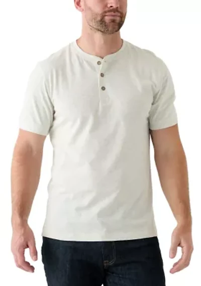 Men's Short Sleeve Sueded Jersey Henley Shirt