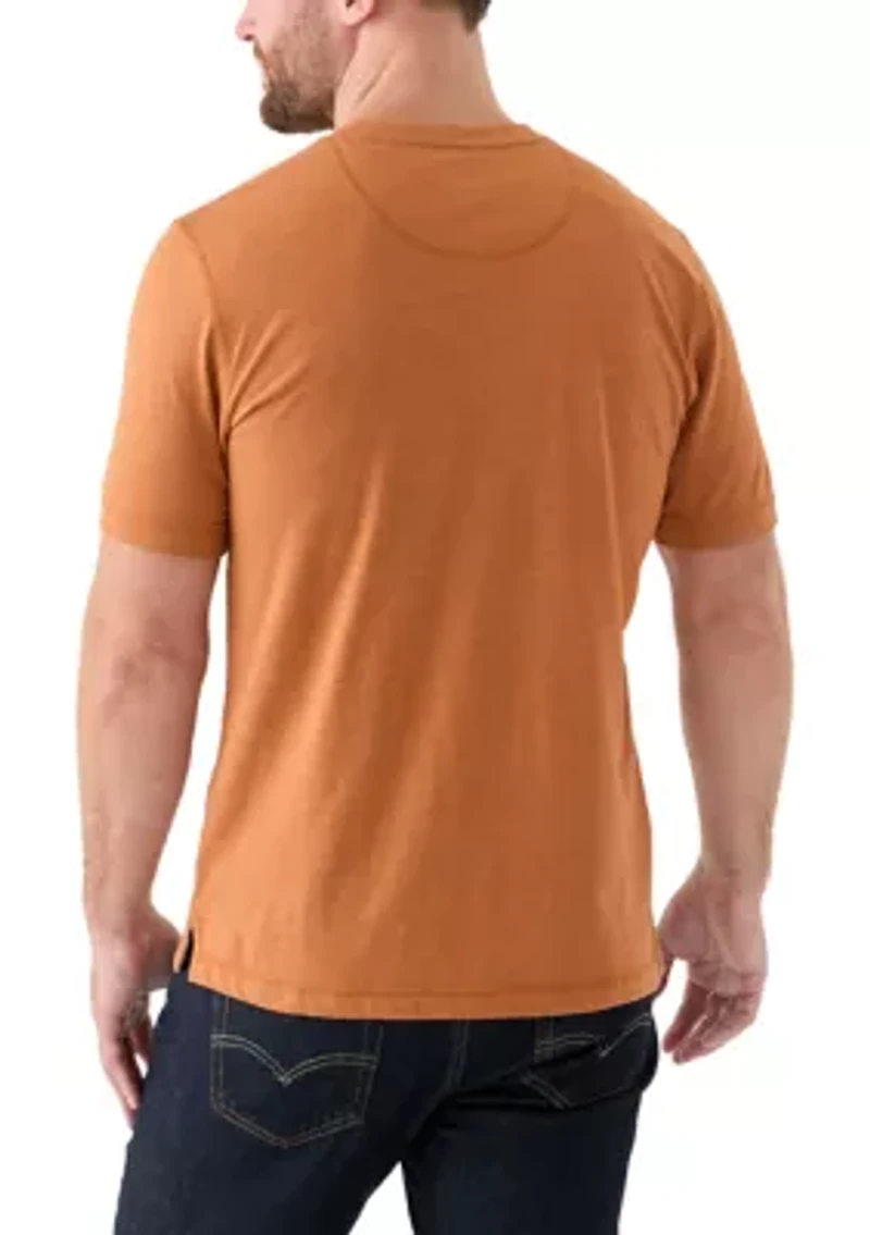 Men's Short Sleeve Sueded Jersey Henley Shirt