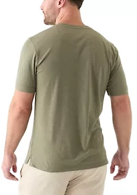 Men's Short Sleeve Sueded Jersey Henley Shirt