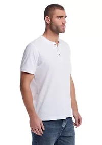 Men's Short Sleeve Sueded Jersey Henley Shirt