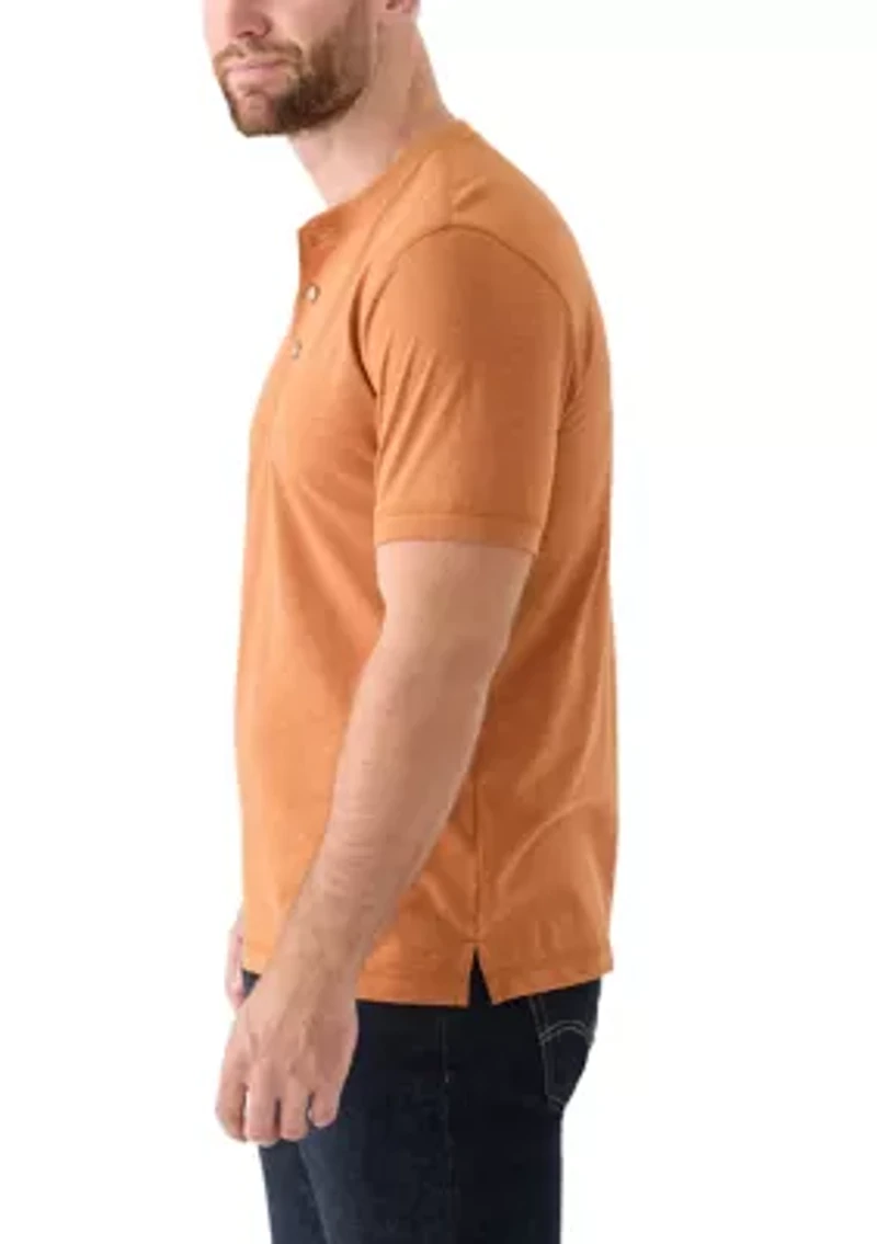 Men's Short Sleeve Sueded Jersey Henley Shirt