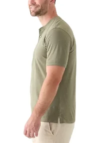 Men's Short Sleeve Sueded Jersey Henley Shirt