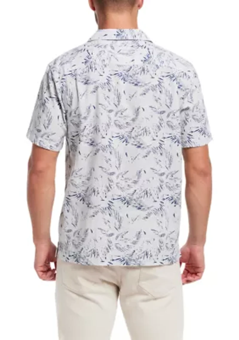 Men's Short Sleeve Linen Cotton Camp Shirt