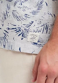 Men's Short Sleeve Linen Cotton Camp Shirt