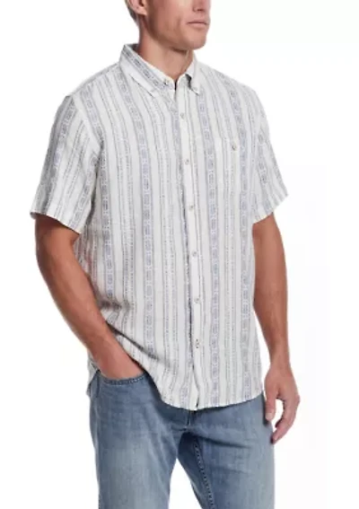 Men's Short Sleeve Aztec Vertical Dobby Shirt