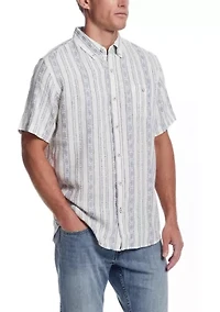 Men's Short Sleeve Aztec Vertical Dobby Shirt