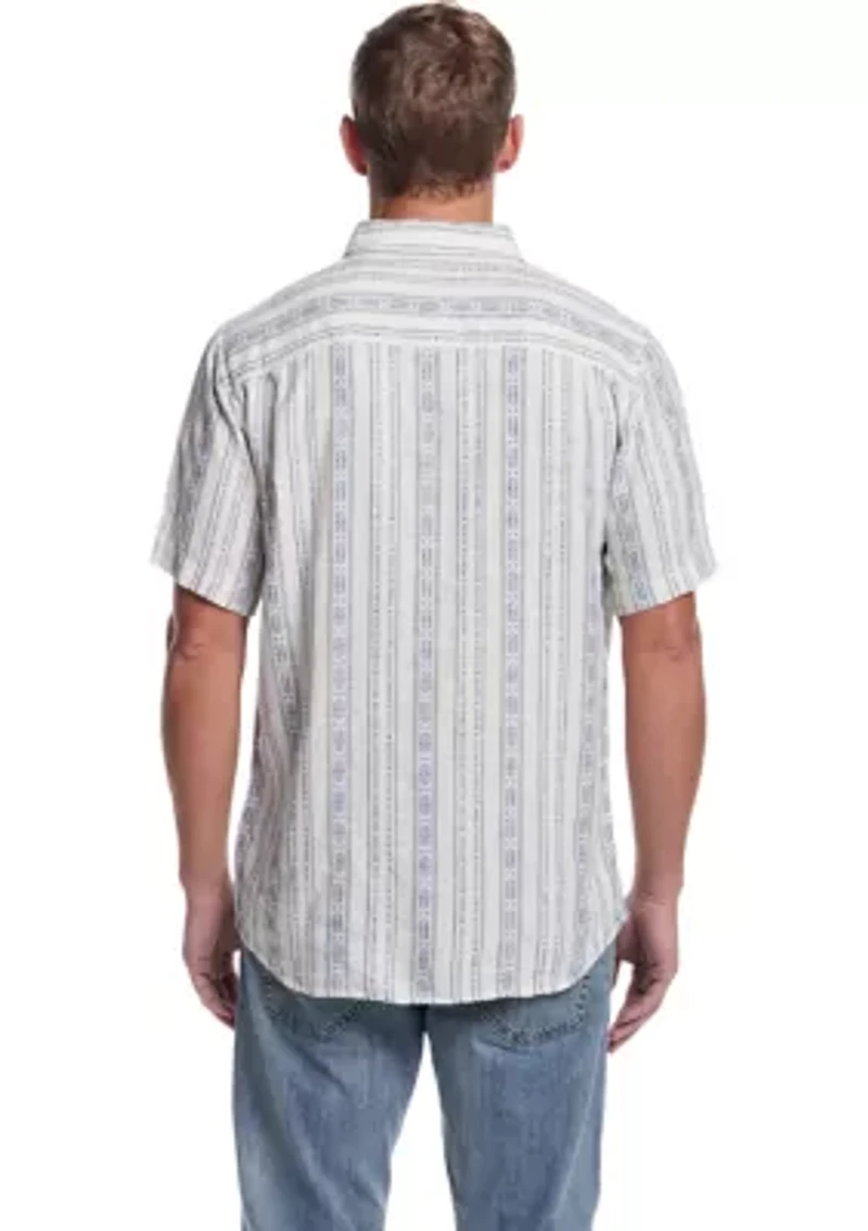 Men's Short Sleeve Aztec Vertical Dobby Shirt