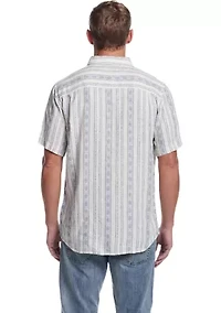 Men's Short Sleeve Aztec Vertical Dobby Shirt
