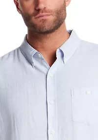 Men's Long Sleeve Country Twill Slub Solid Button Down Shirt