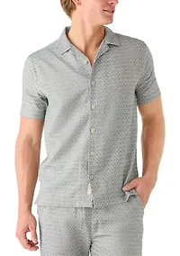 Men's Diamond Printed Collared Shirt