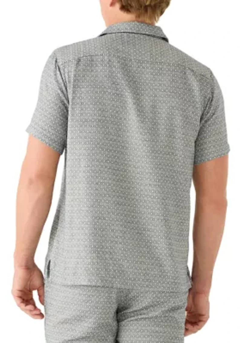 Men's Diamond Printed Collared Shirt