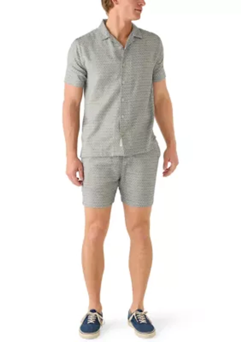 Men's Diamond Printed Collared Shirt