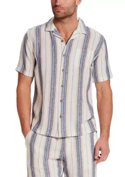 Men's Camp Collar Striped Shirt