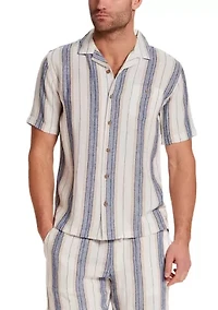 Men's Camp Collar Striped Shirt