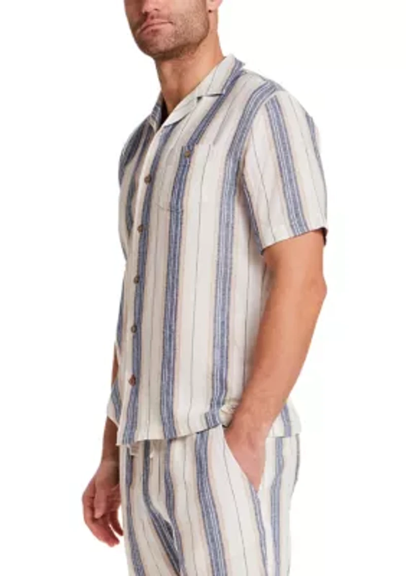 Men's Camp Collar Striped Shirt
