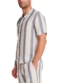 Men's Camp Collar Striped Shirt