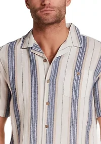 Men's Camp Collar Striped Shirt
