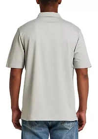 Men's Short Sleeve Neat Coatfront Knit Shirt