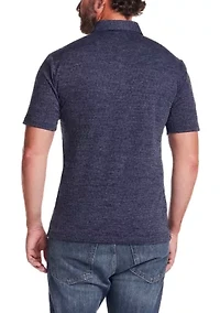 Men's Short Sleeve Diamond Texture Polo Shirt