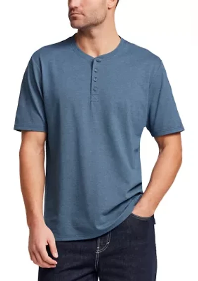 Men's Short Sleeve Textured Henley Shirt