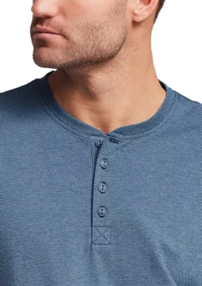 Men's Short Sleeve Textured Henley Shirt