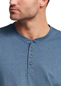 Men's Short Sleeve Textured Henley Shirt
