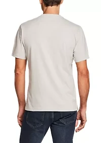 Men's Short Sleeve Sueded Microstripe Henley Shirt