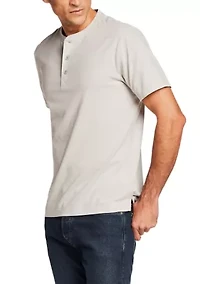 Men's Short Sleeve Sueded Microstripe Henley Shirt