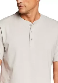 Men's Short Sleeve Sueded Microstripe Henley Shirt