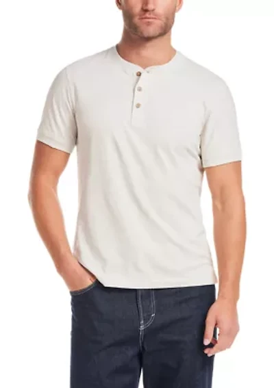 Men's Short Sleeve Jersey Henley Shirt