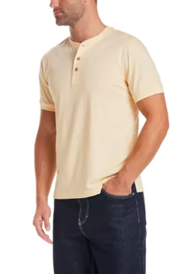 Men's Short Sleeve Jersey Henley Shirt