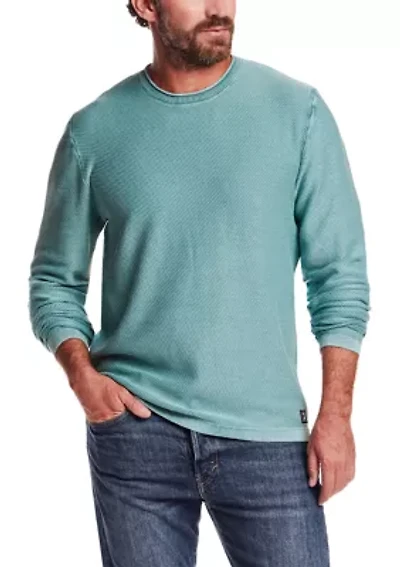 Men's Long Sleeve Roll Neck Twill Stonewash Sweater