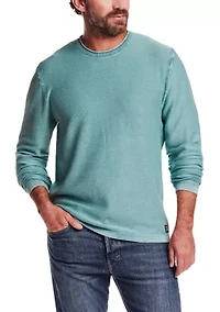 Men's Long Sleeve Roll Neck Twill Stonewash Sweater