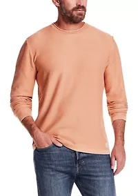 Men's Long Sleeve Roll Neck Twill Stonewash Sweater
