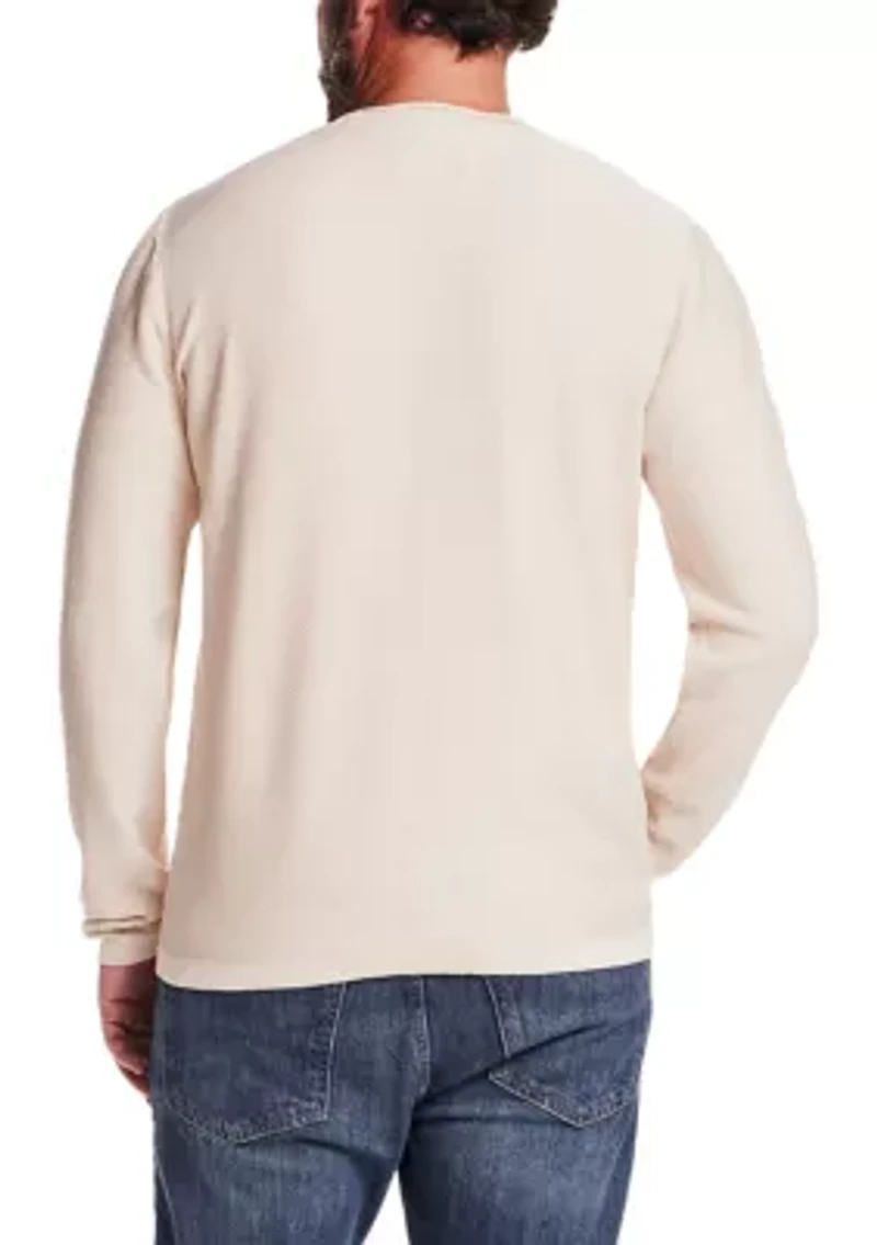 Men's Long Sleeve Roll Neck Twill Stonewash Sweater