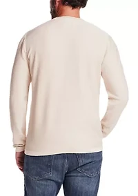 Men's Long Sleeve Roll Neck Twill Stonewash Sweater