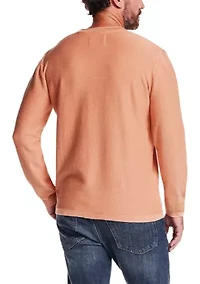 Men's Long Sleeve Roll Neck Twill Stonewash Sweater