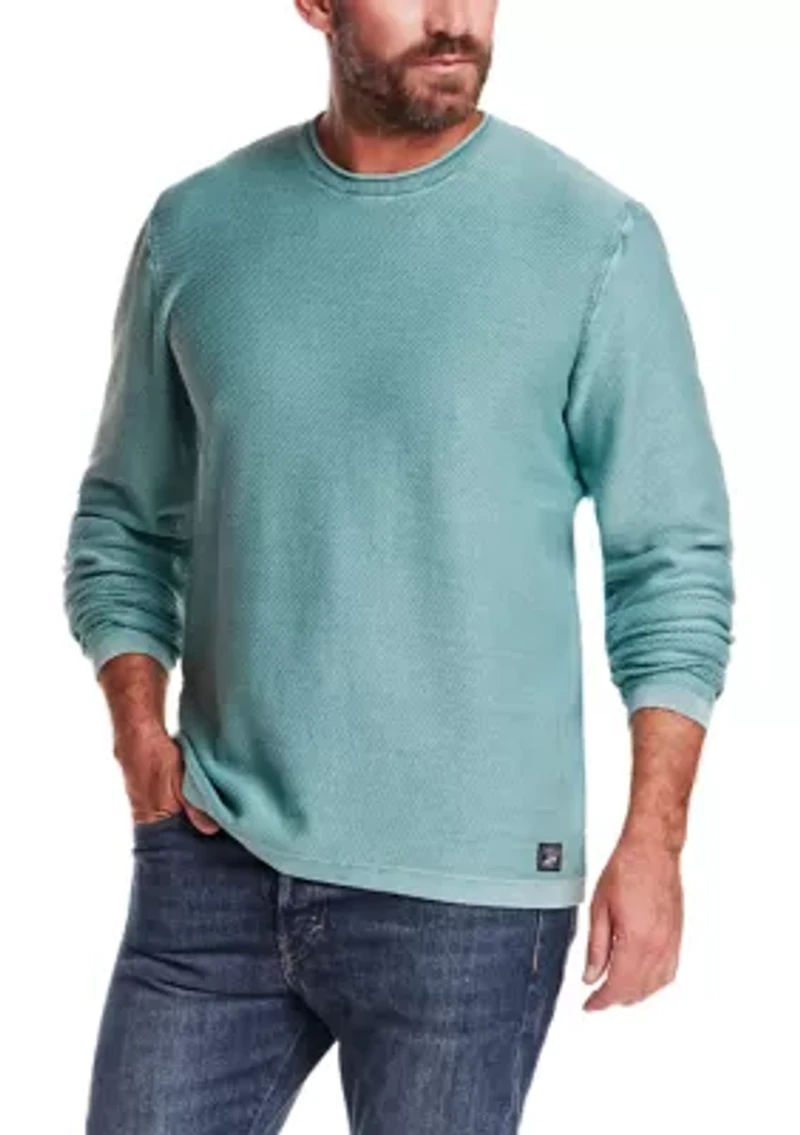 Men's Long Sleeve Roll Neck Twill Stonewash Sweater