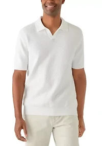 Men's Stonewash Johnny Collar Knit Shirt