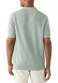 Men's Stonewash Johnny Collar Knit Shirt