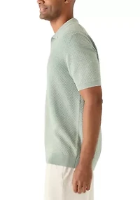 Men's Stonewash Johnny Collar Knit Shirt