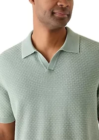 Men's Stonewash Johnny Collar Knit Shirt