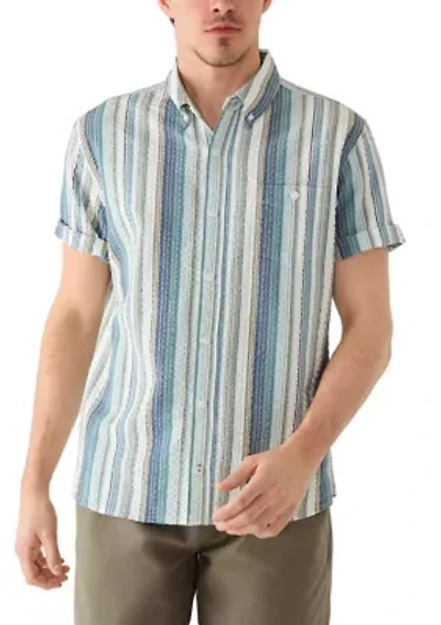 Men's Vertical Striped Seersucker Shirt