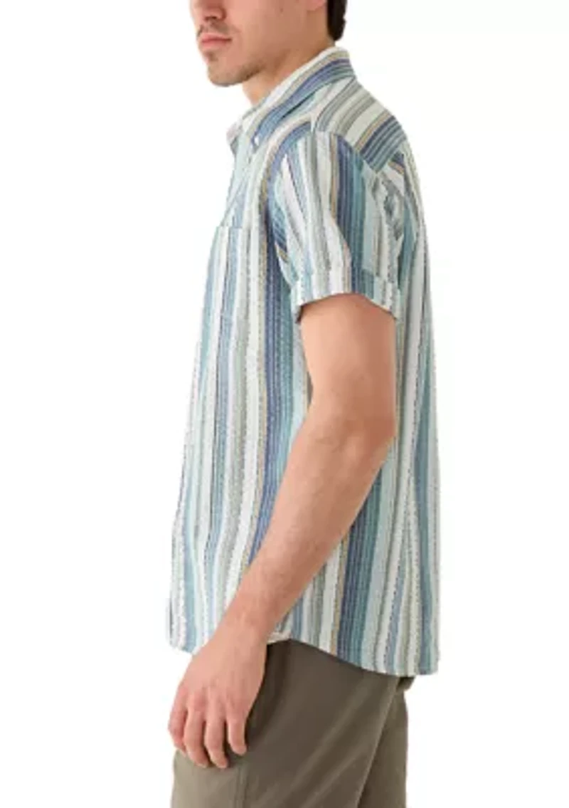 Men's Vertical Striped Seersucker Shirt
