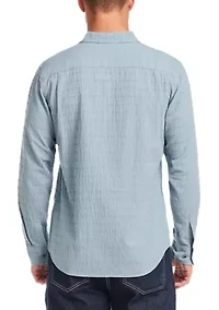 Men's Long Sleeve Horizontal Crinkle Dobby Shirt
