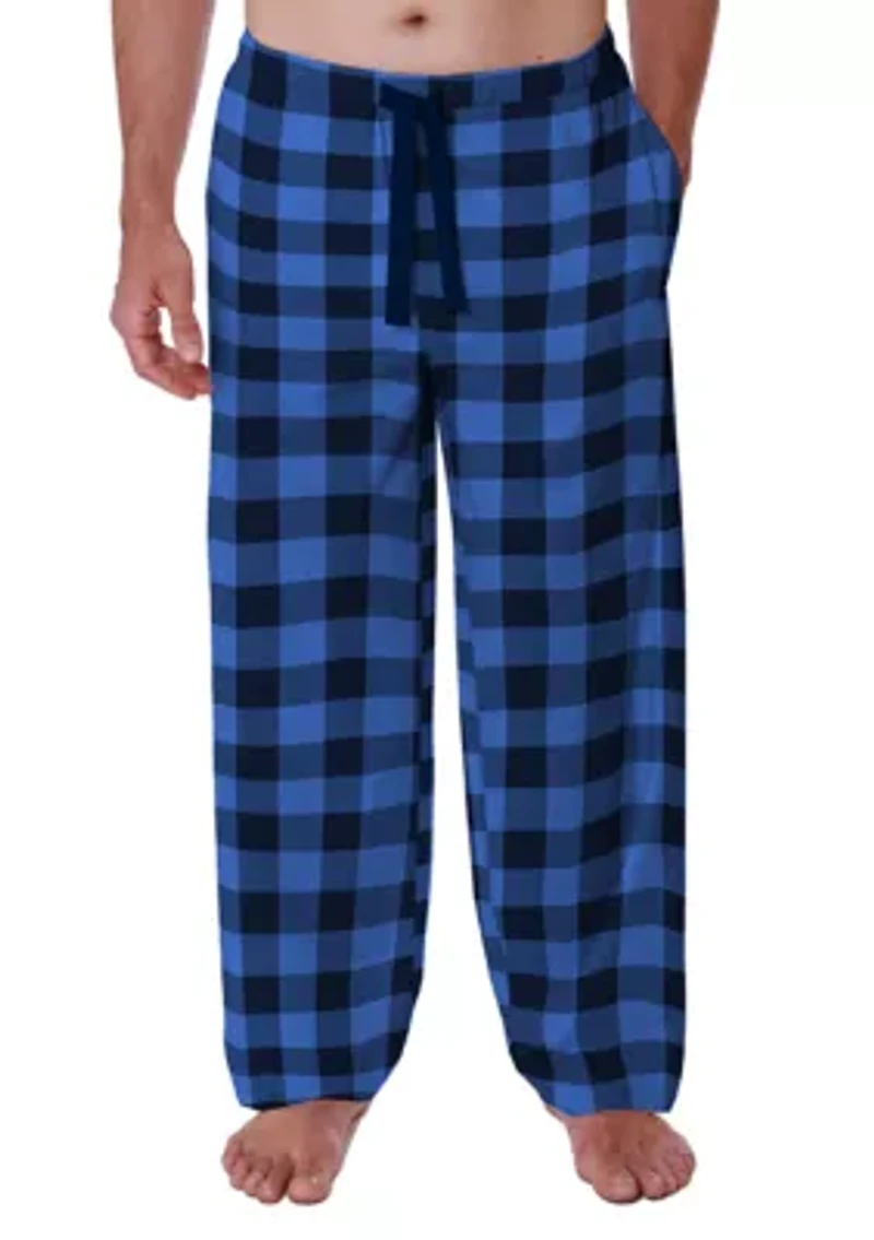 Big & Tall Check Printed Jersey Knit Pajama Pants