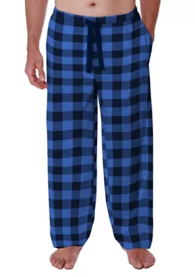 Big & Tall Check Printed Jersey Knit Pajama Pants