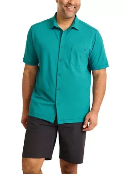 Big & Tall Short Sleeve Costa Wave Camp Shirt