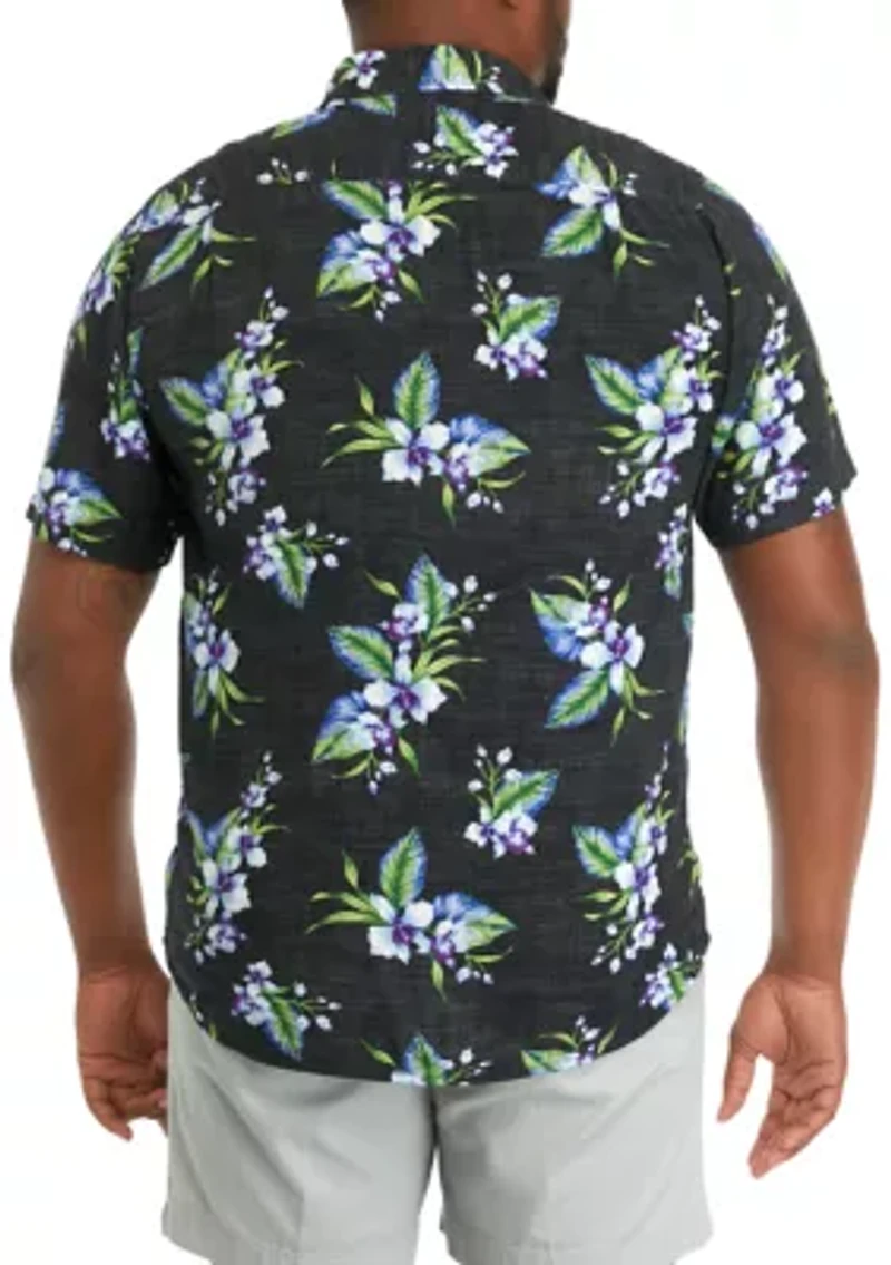 Big & Tall Short Sleeve Veracruz Cay Floating Blooms Shirt